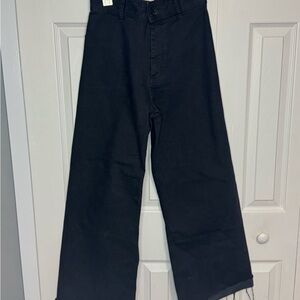 Zara Charcoal Denim Wide Leg Pants